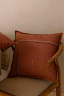 Linen Nestle Cushion Cover-Cinnamon Brown