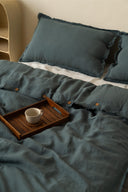 Linen Fringe Me Kantha Duvet Cover