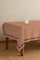 Linen Blue Lace Tablecloth