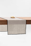 Linen Black Needled Table Runner