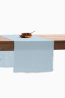 Linen Fringe me kantha Table Runner