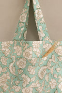 Linen Camellia Tote Bag