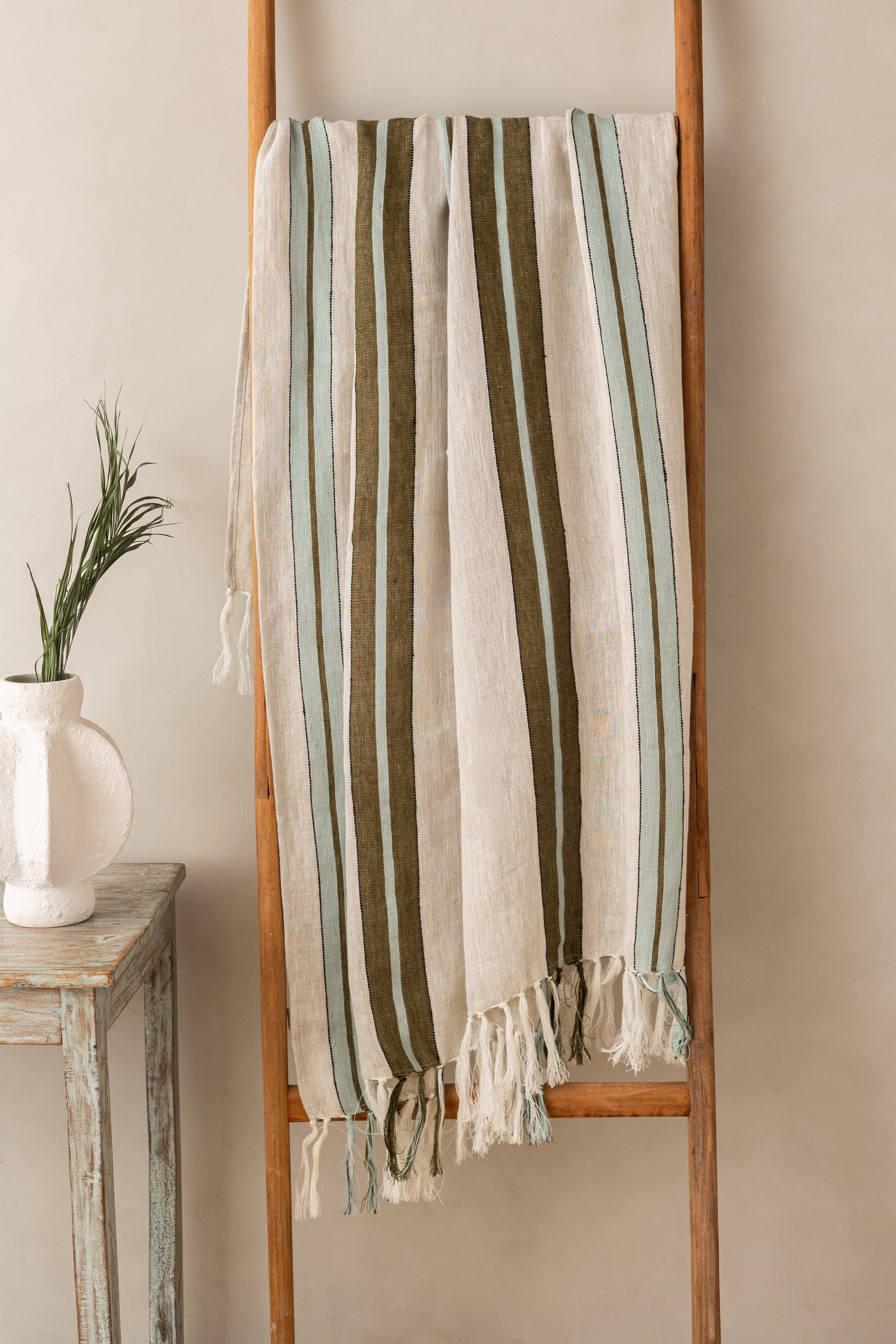 Linen Herringbone Throw