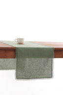 Linen Fringe me kantha Table Runner