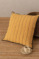 Linen Ebon Quilted Cushion Cover