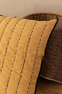 Linen Ebon Quilted Cushion Cover