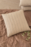 Linen Jasper Quilted Cushion Cover