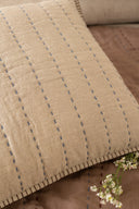 Linen Jasper Quilted Cushion Cover