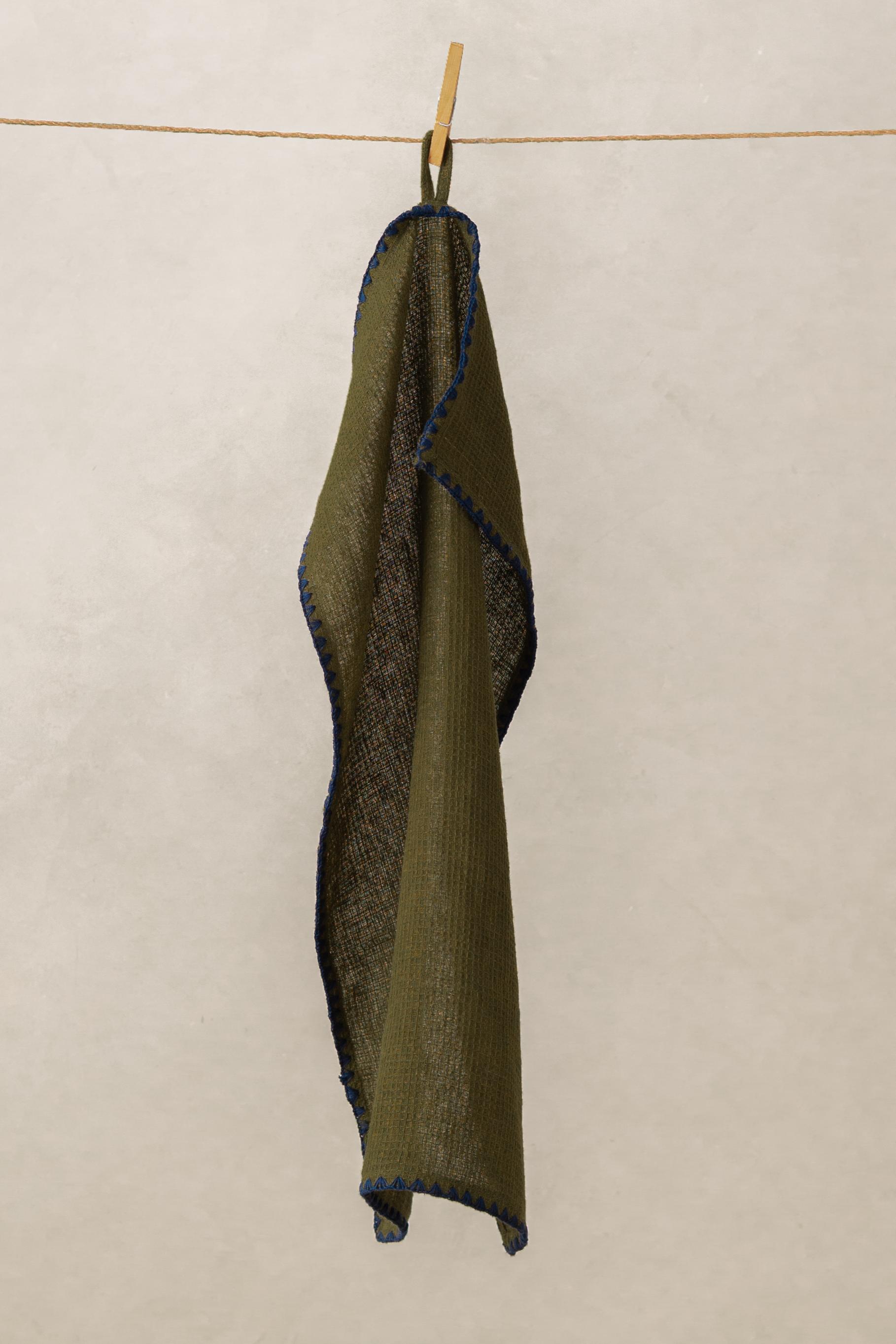 Linen Velour Waffle Kitchen Towel