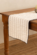 Linen Ebon Quilted Table Runner