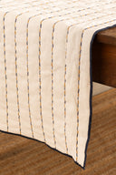 Linen Ebon Quilted Table Runner
