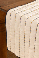 Linen Ebon Quilted Table Runner