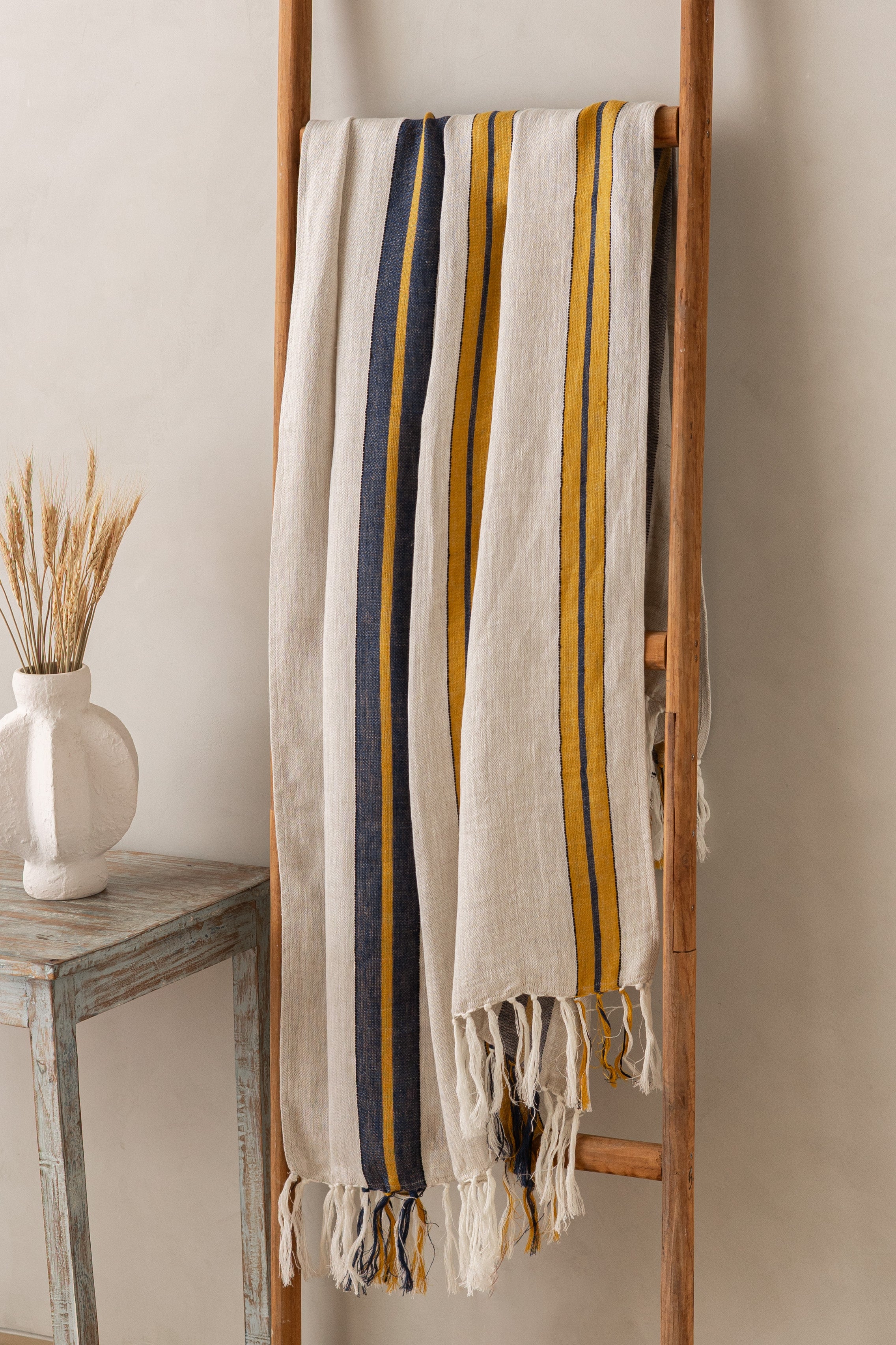 Linen Herringbone Throw