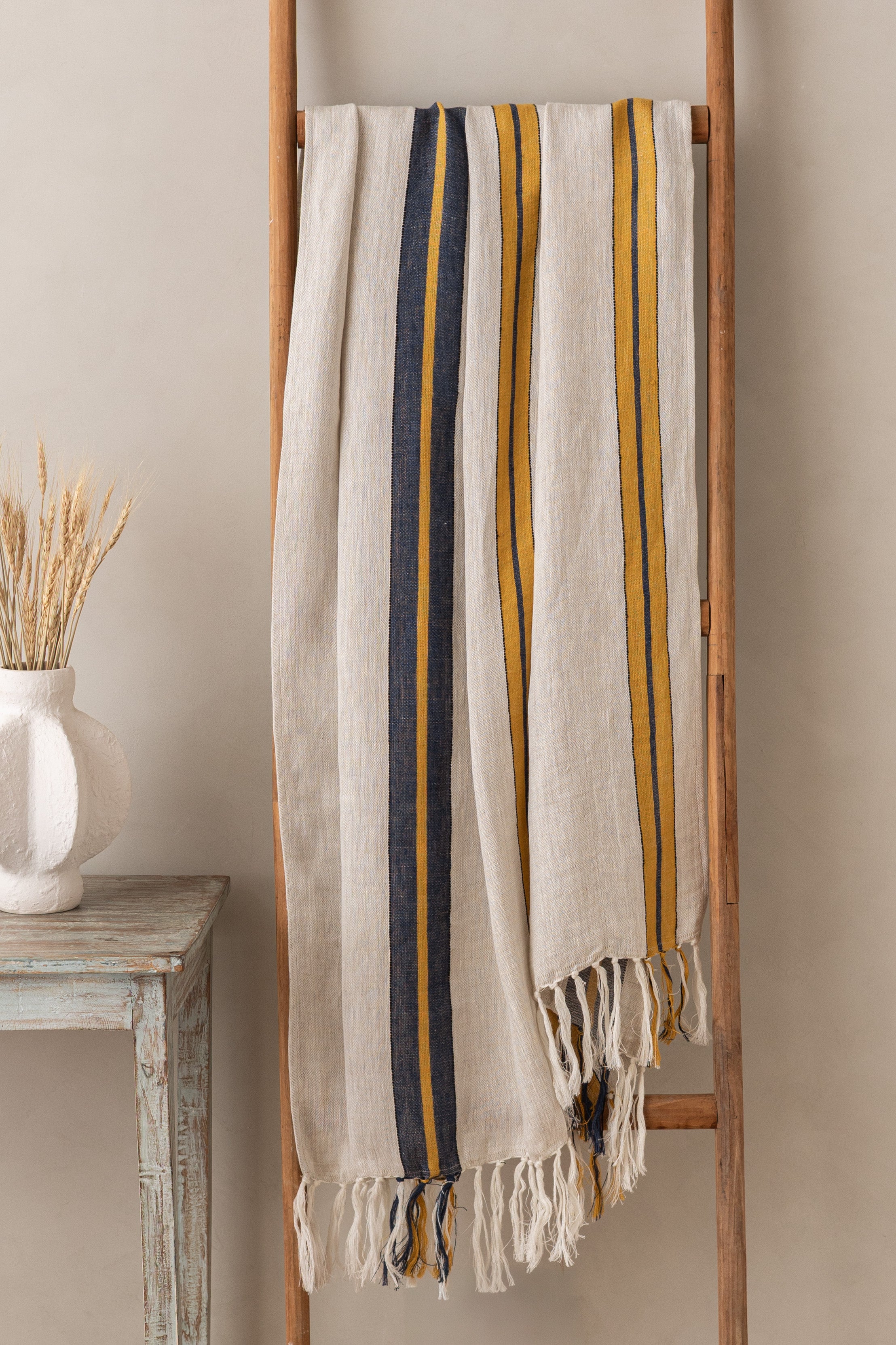 Linen Herringbone Throw
