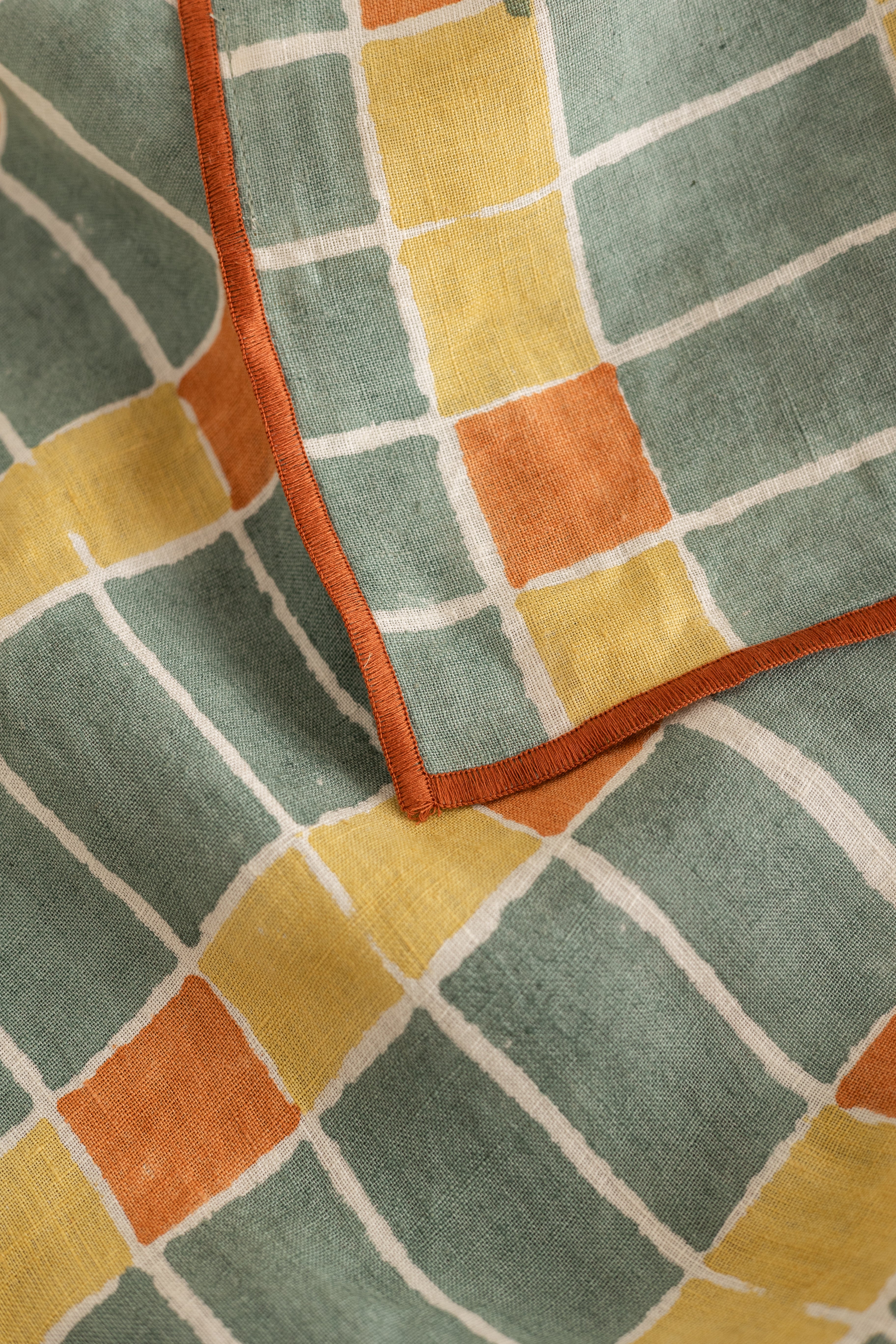 Linen Mosaic Tablecloth