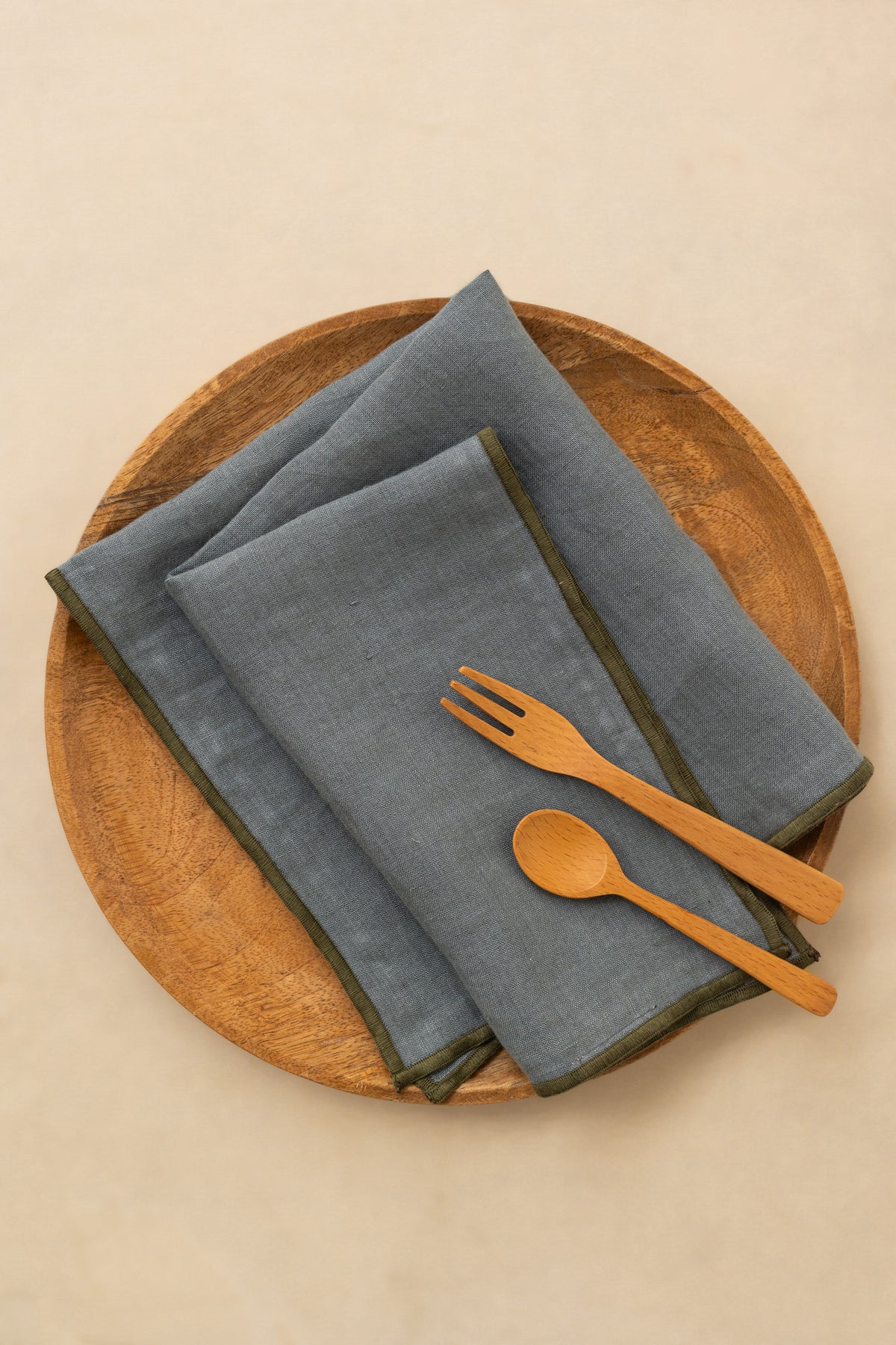 Linen Green Needled Napkin Set