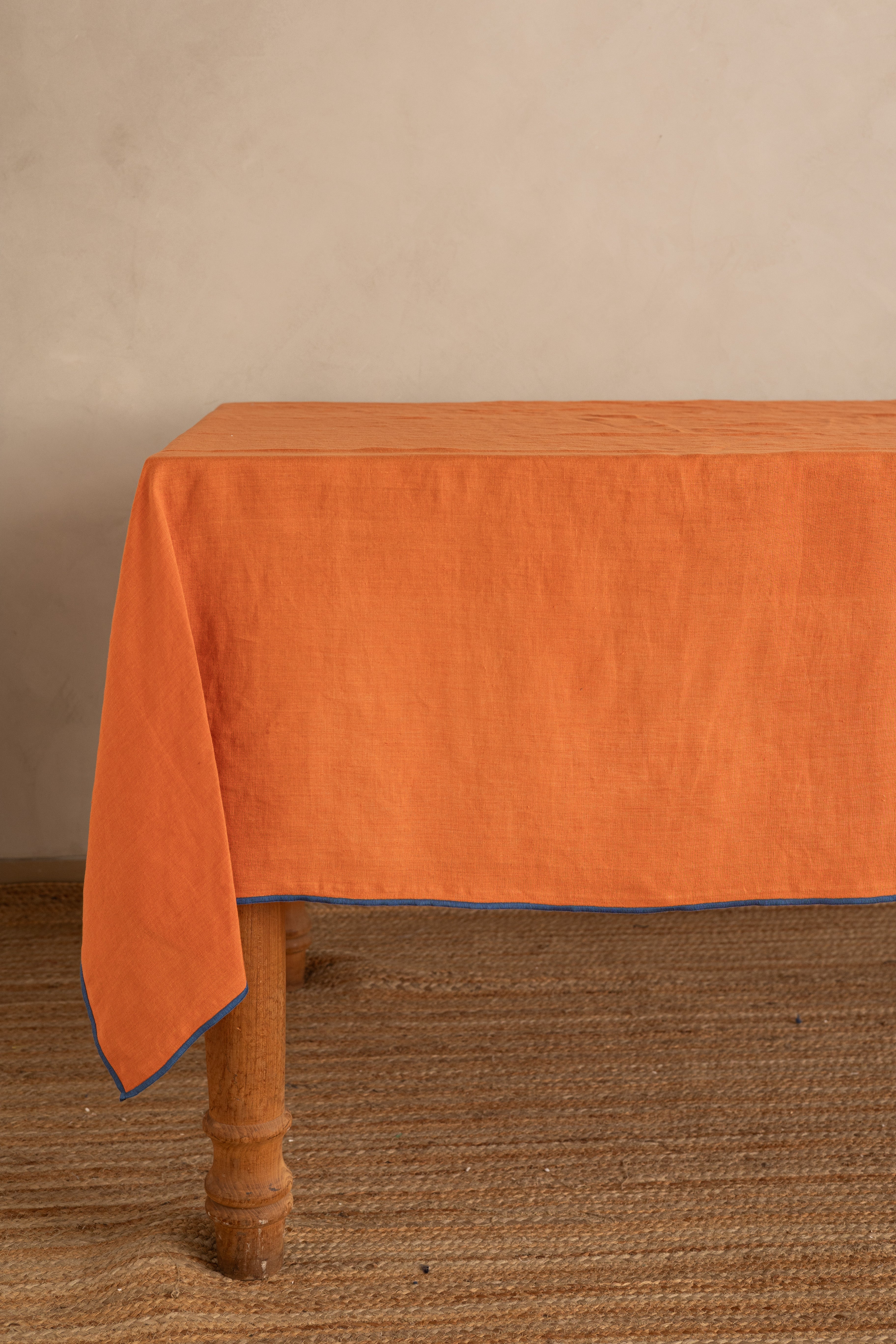 Linen Blue Needled Tablecloth