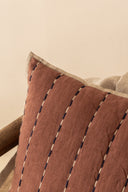 Linen Ebon Quilted Cushion Cover