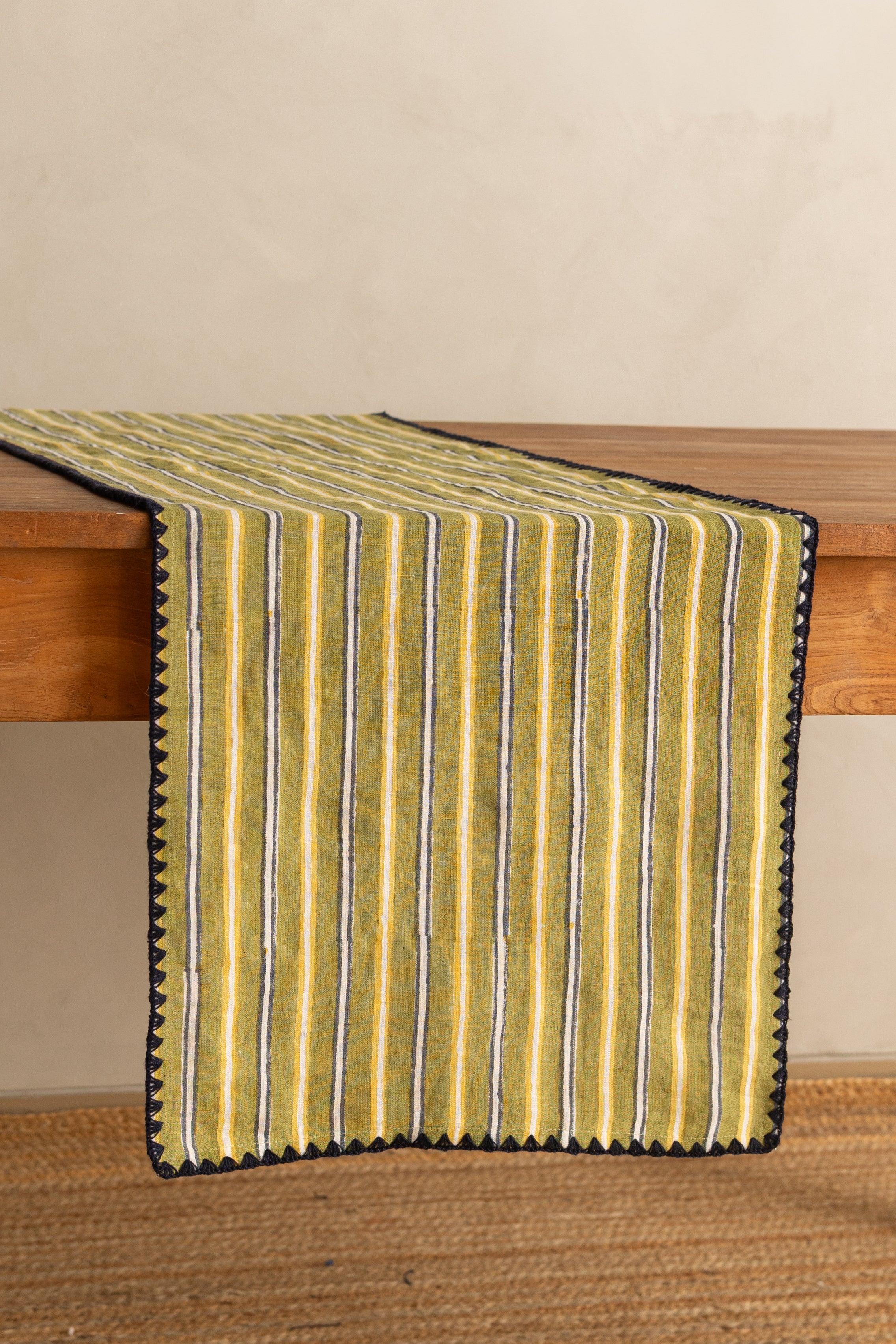 Linen Stria Table Runner