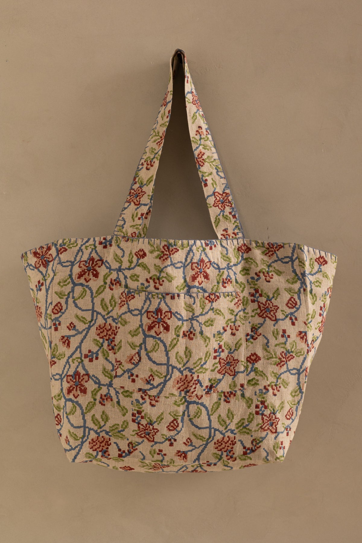 Linen Fiora Tote Bag