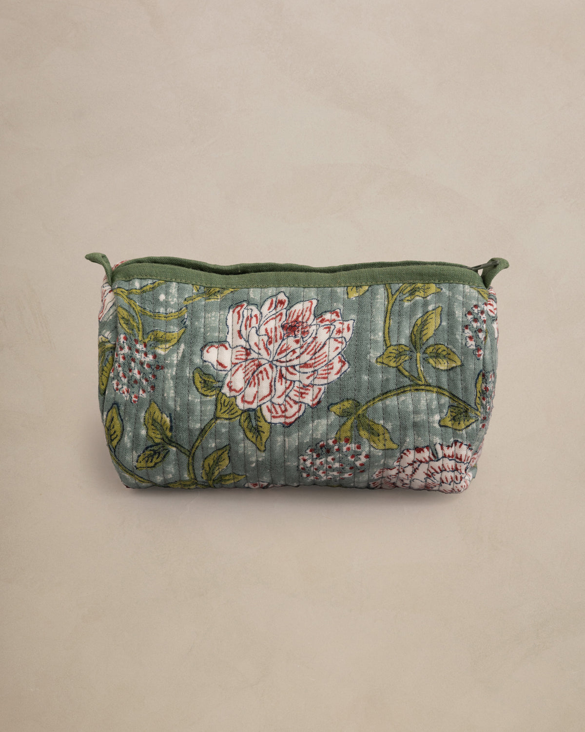 Linen Verdant Quilted Pouch