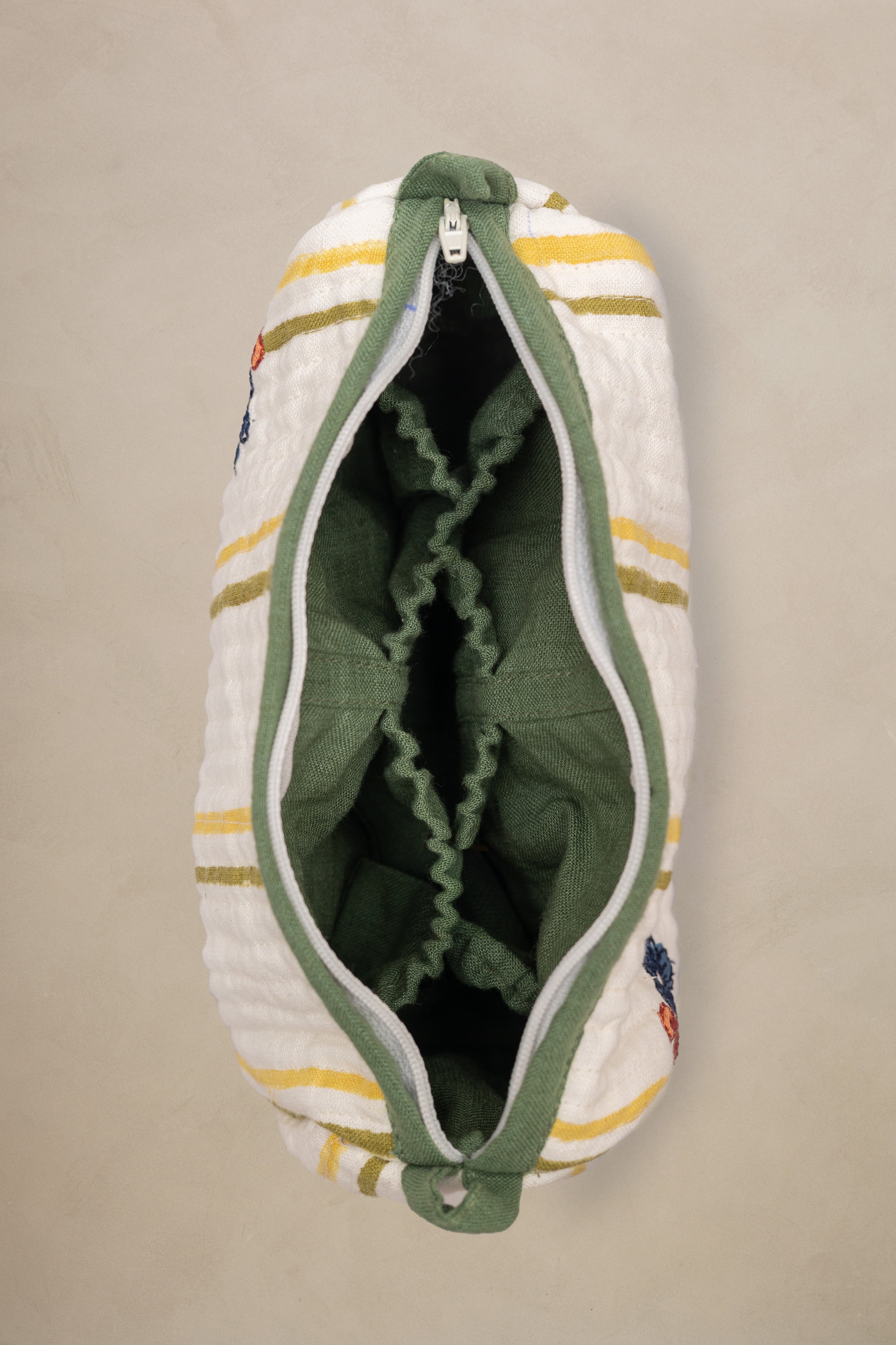 Linen Bloom Quilted Pouch