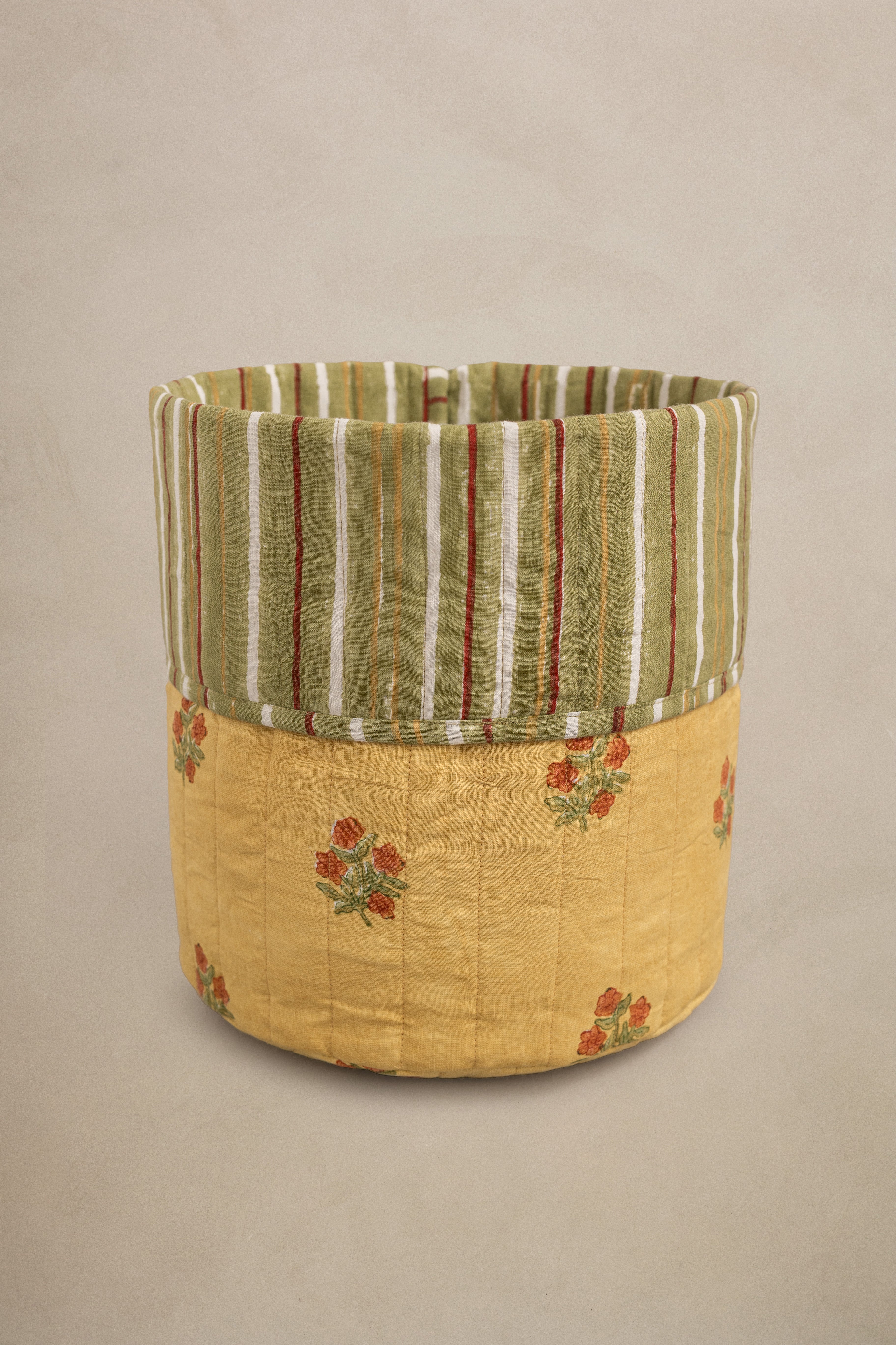 Linen Coral Basket