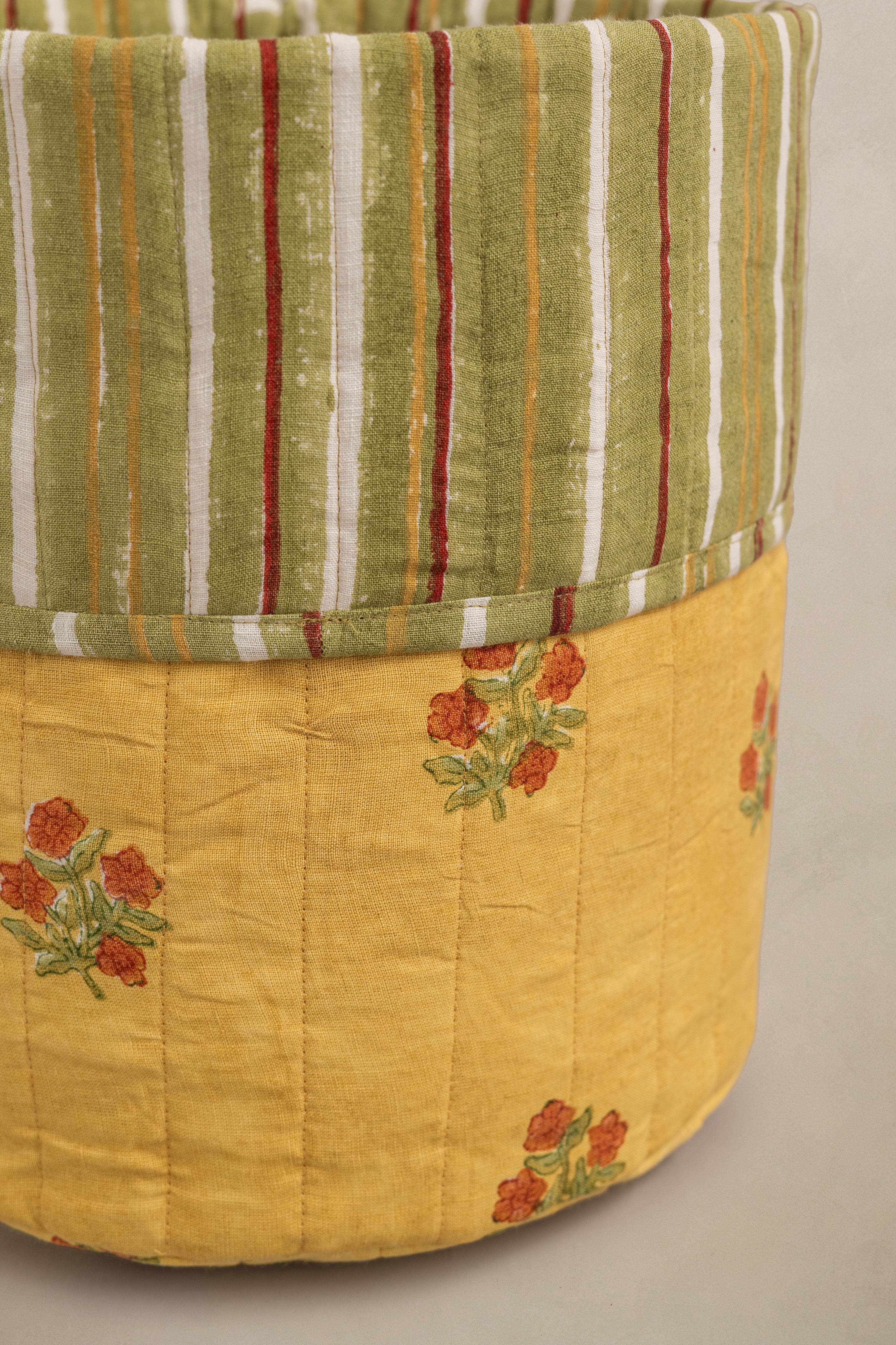 Linen Coral Basket