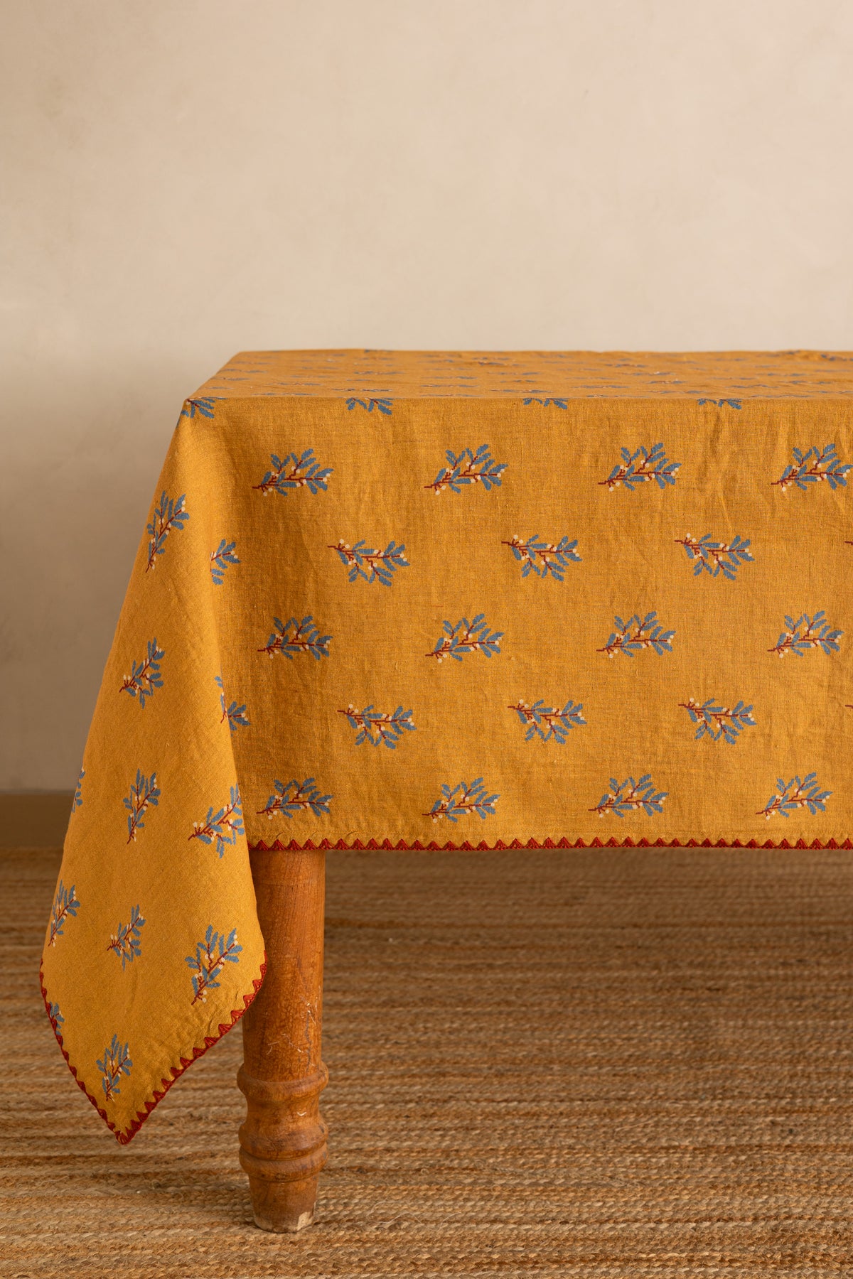 Linen Holly Tablecloth