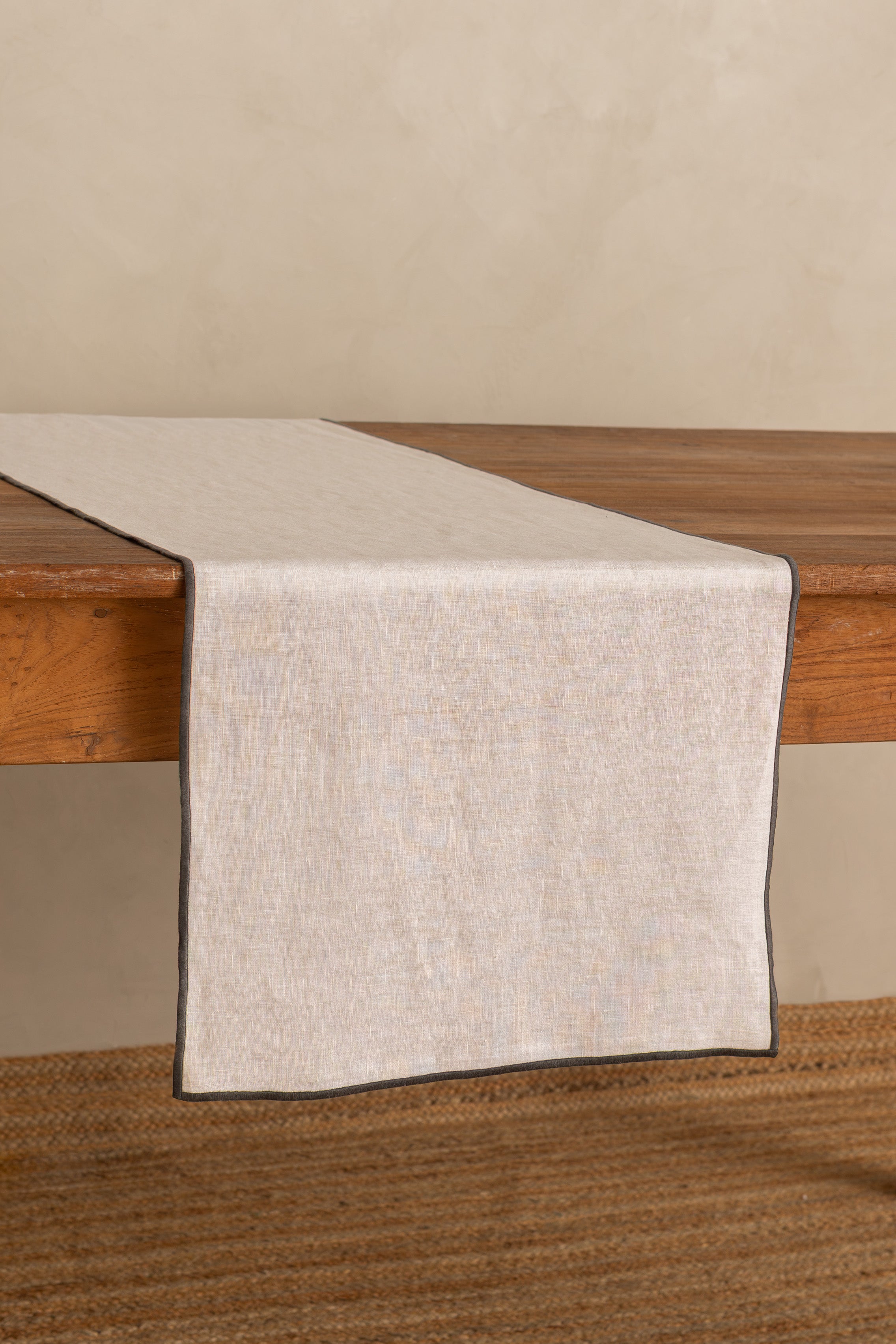 Linen Grey Needled Table Runner