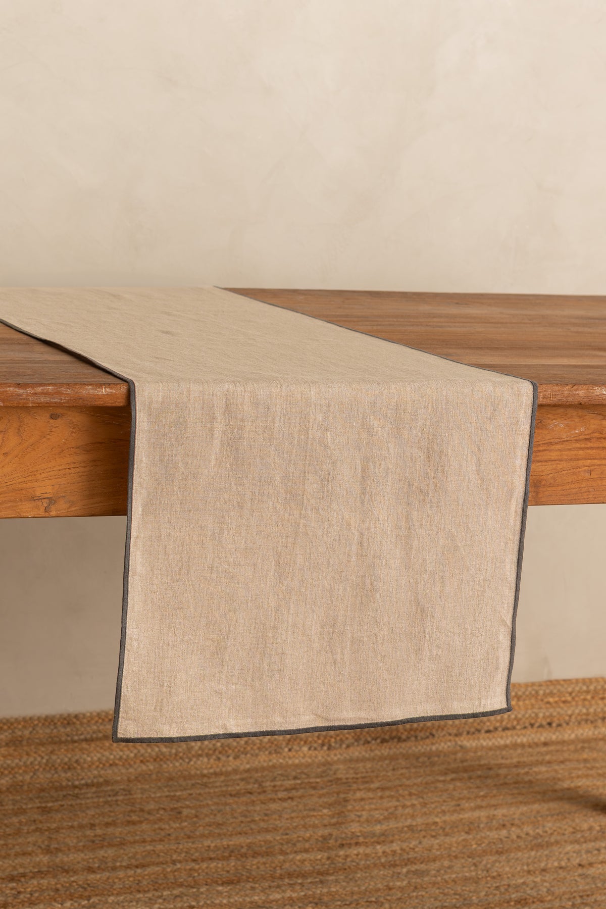 Linen Grey Needled Table Runner