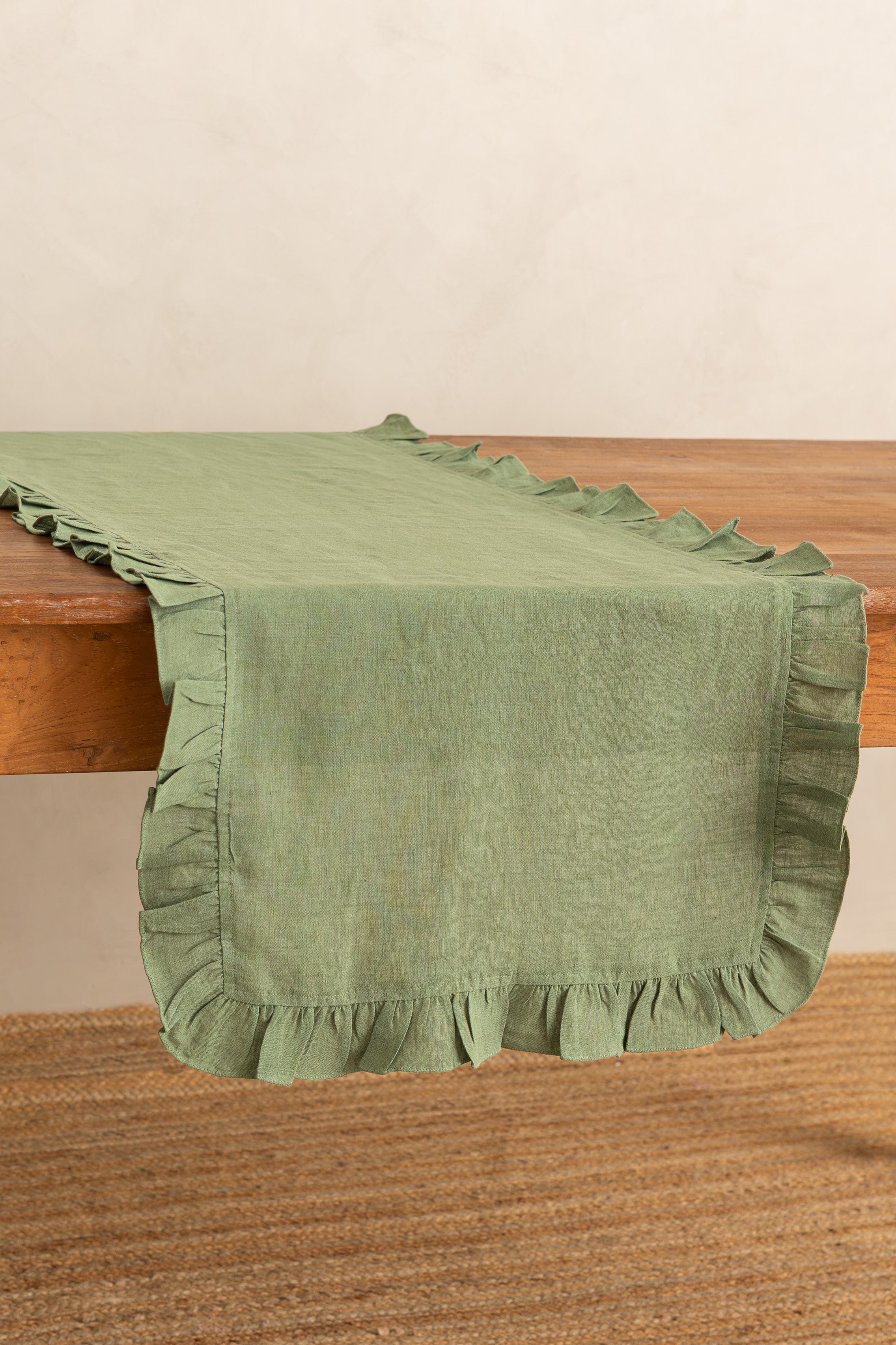 Linen Ruffle Medley Table Runner