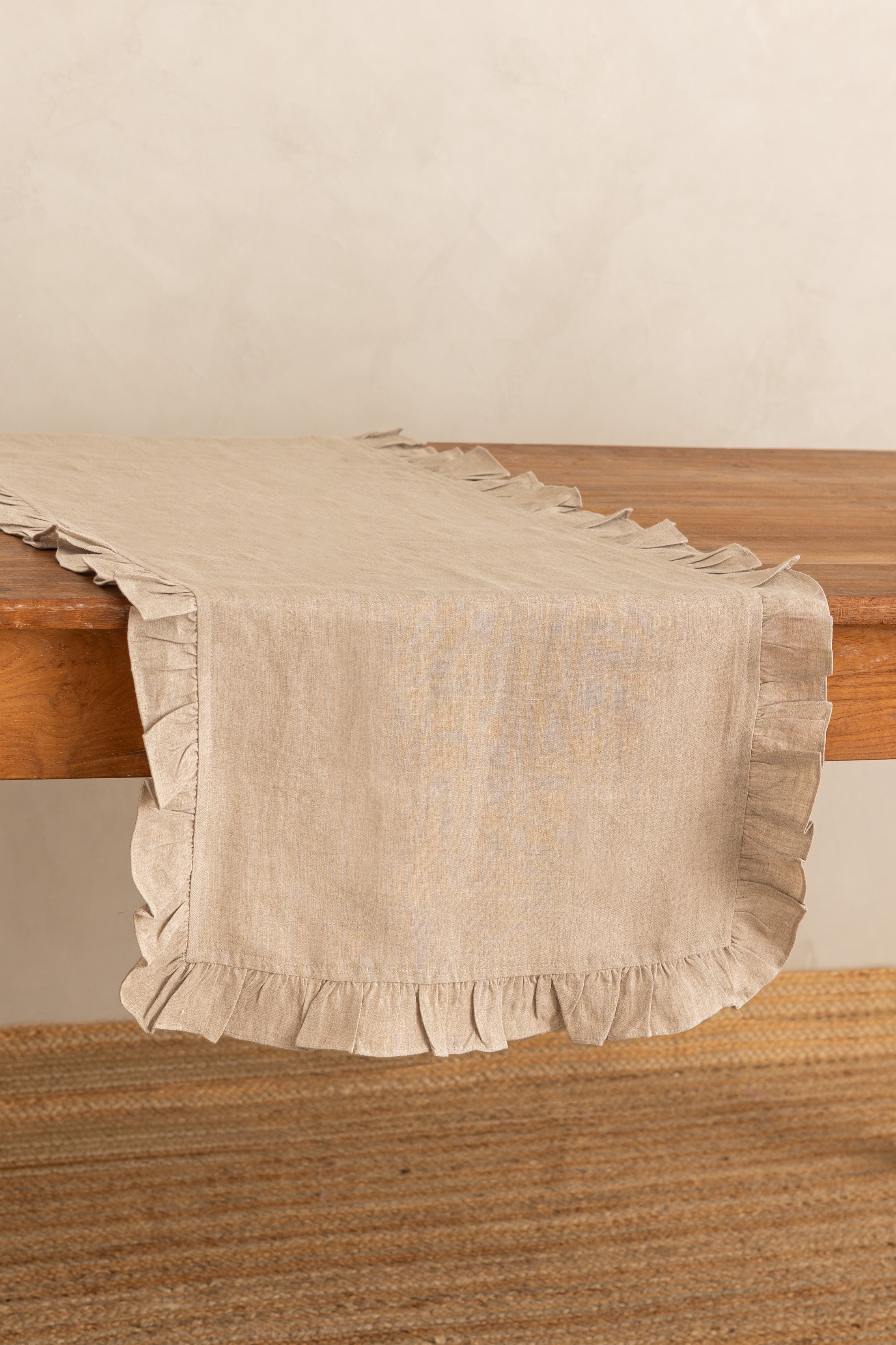 Linen Ruffle Medley Table Runner