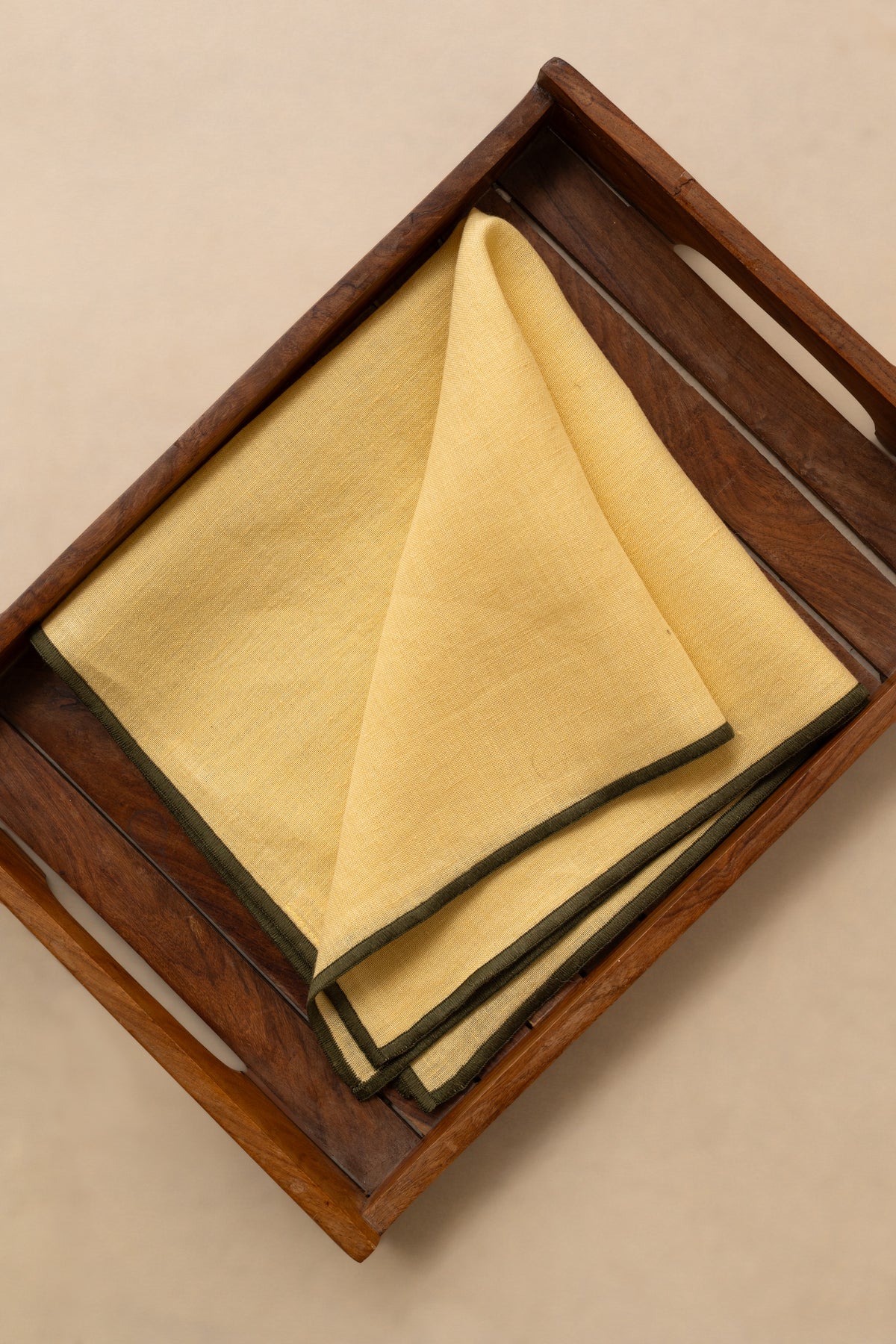 Linen Green Needled Napkin Set