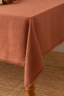 Linen Fringe Me Kantha Tablecloth