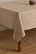 Linen Grey  Needled Tablecloth