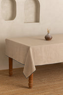 Linen Grey  Needled Tablecloth