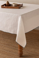 Linen Grey  Needled Tablecloth