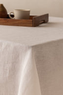 Linen Grey  Needled Tablecloth