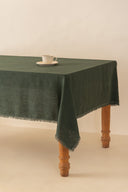 Linen Fringe Me Kantha Tablecloth