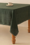 Linen Fringe Me Kantha Tablecloth