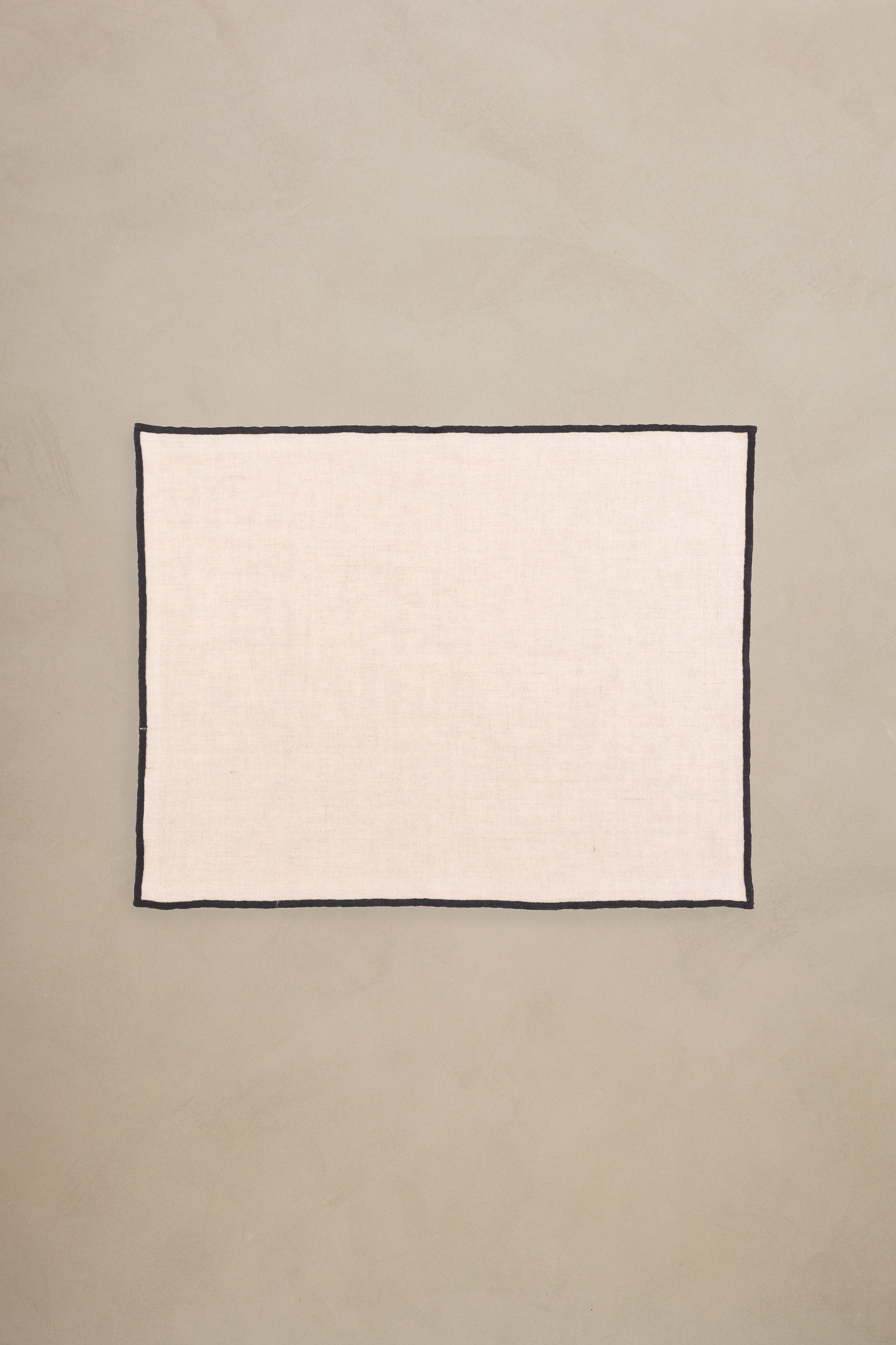 Linen Black Needled Placemat Set