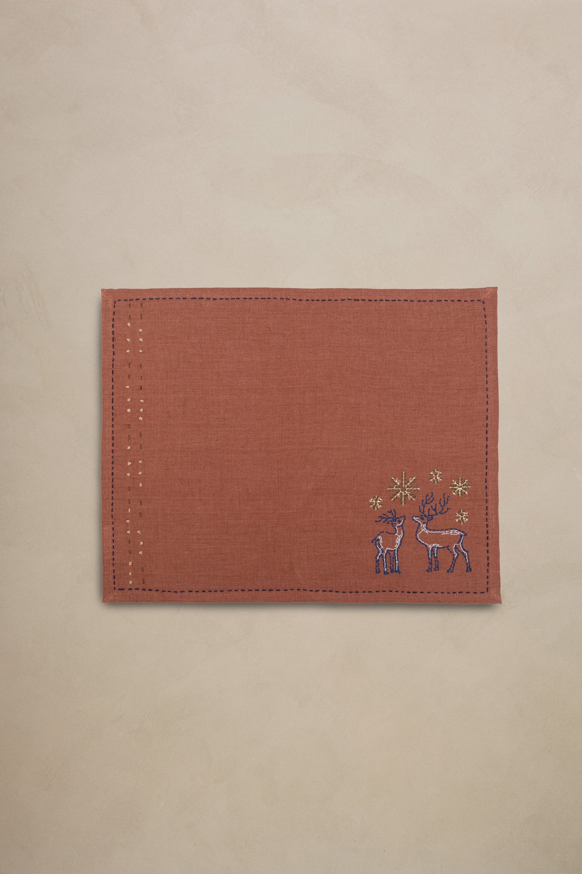 Linen Stag Placemat Set
