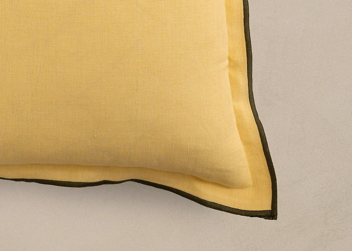 Linen Green Needled Cushion Cover