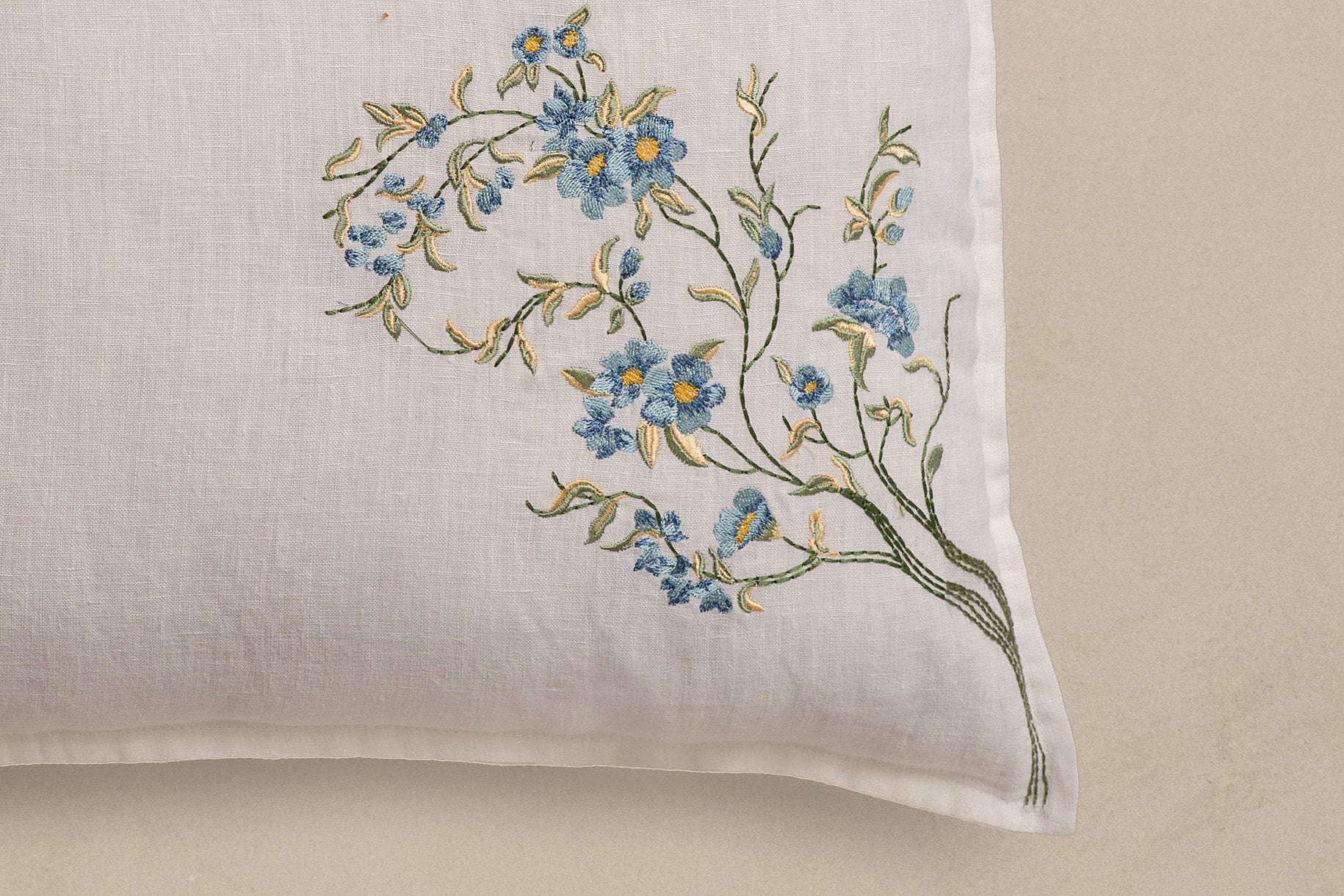 Linen Tendril Cushion Cover