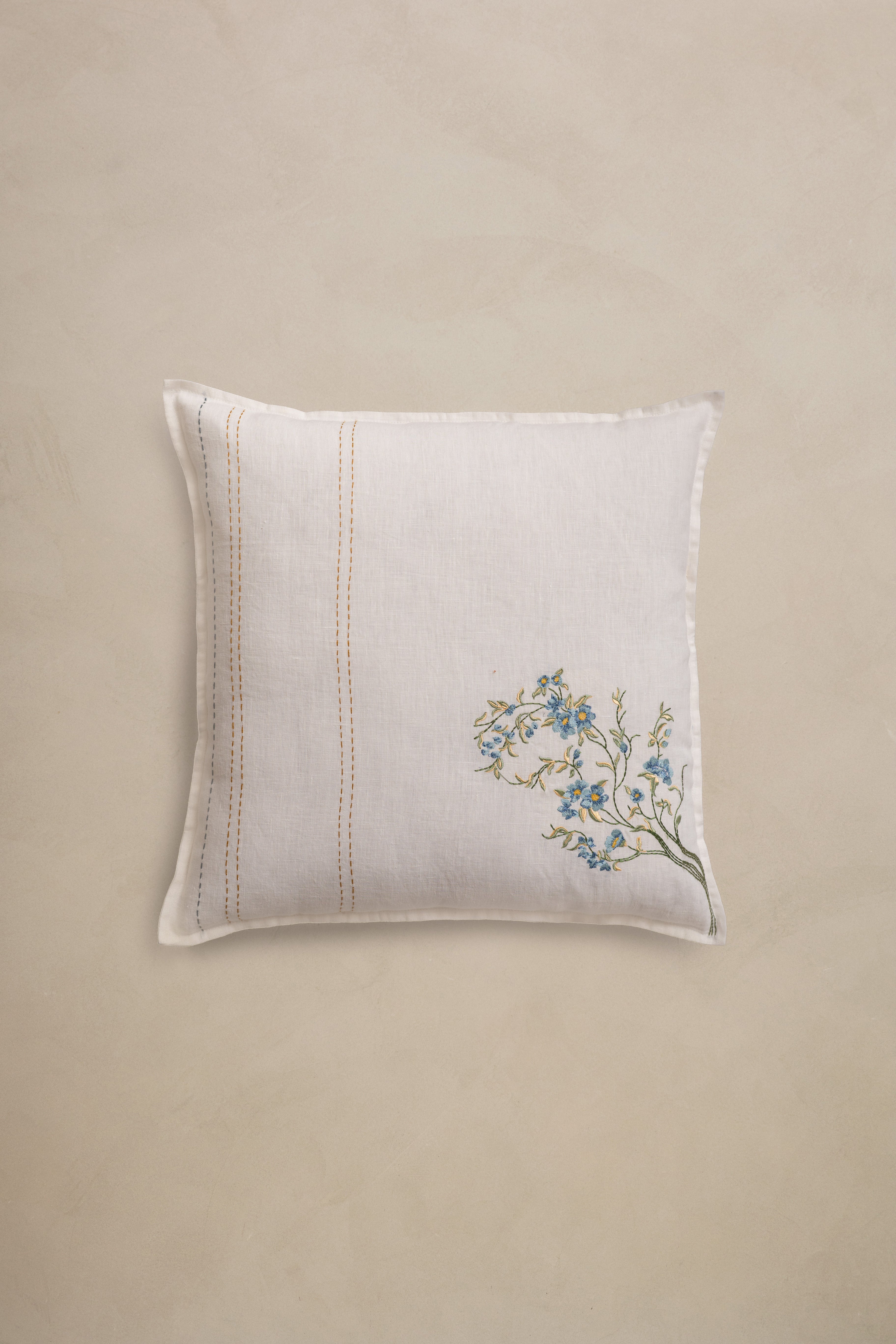 Linen Tendril Cushion Cover