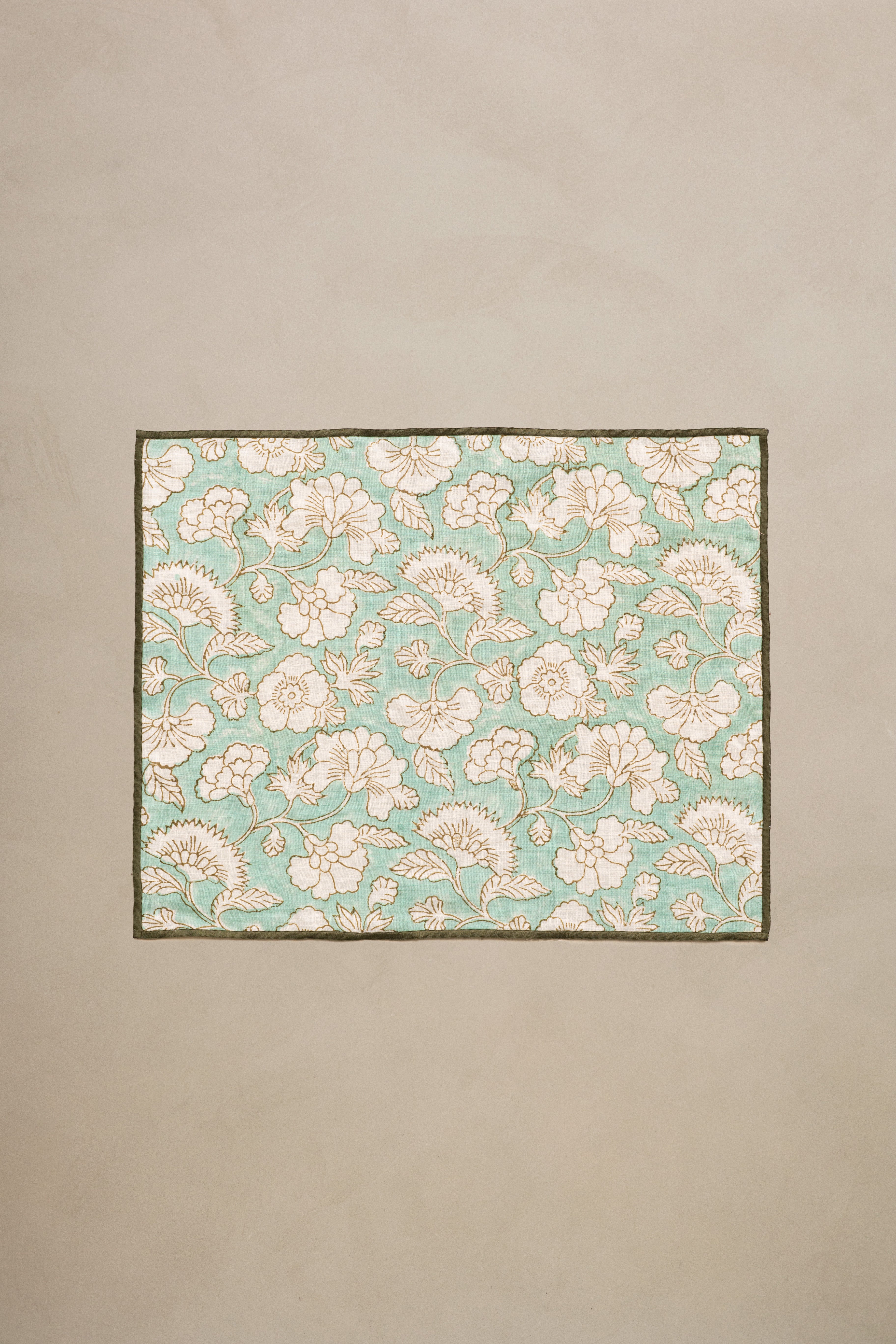 Linen Camellia Placemat Set