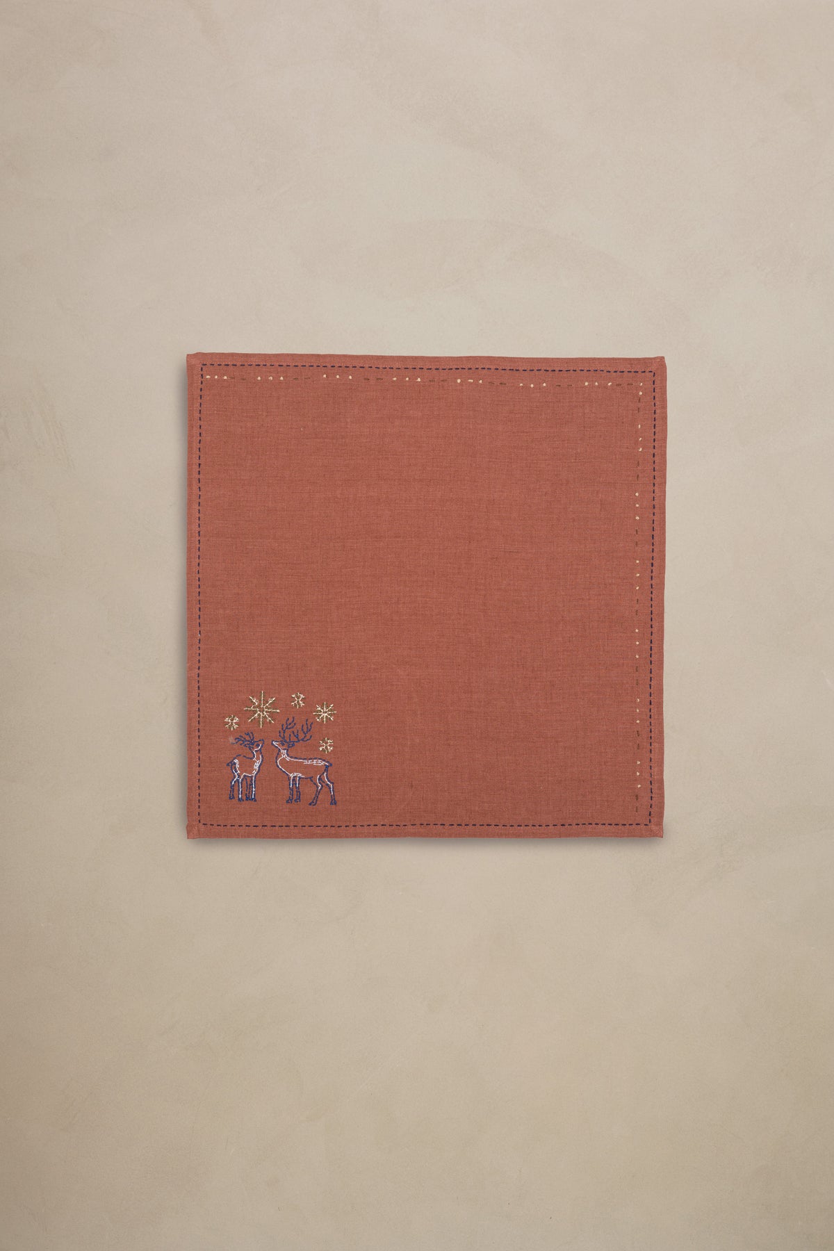 Linen Stag Napkin Set