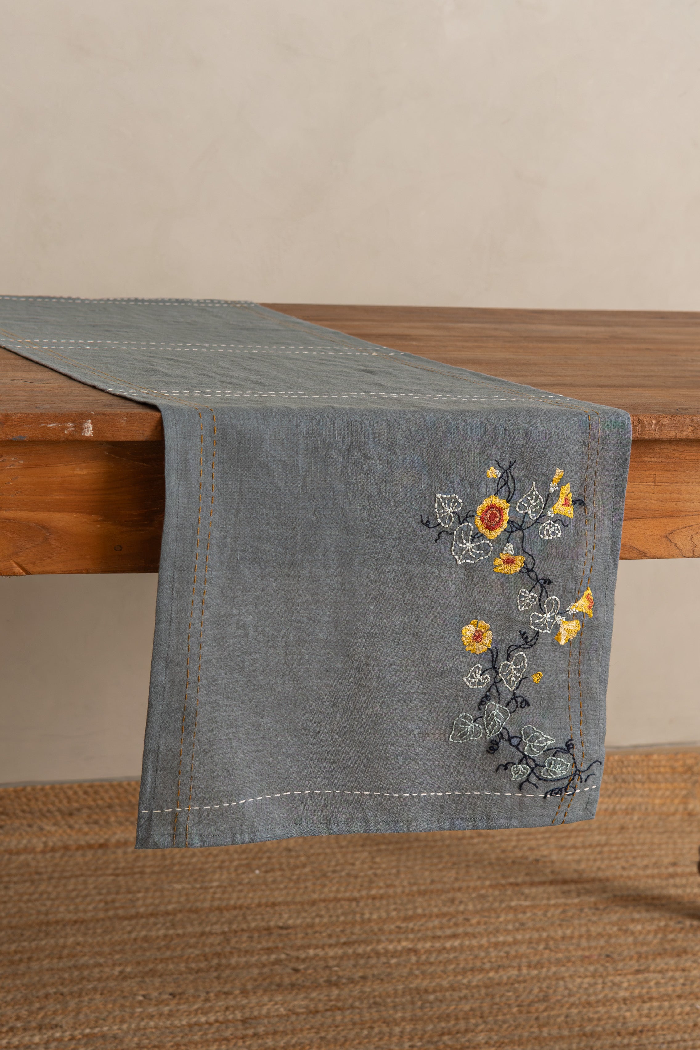 Linen Tendril Table Runner