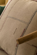 Linen Floret Cushion Cover-Oatmeal